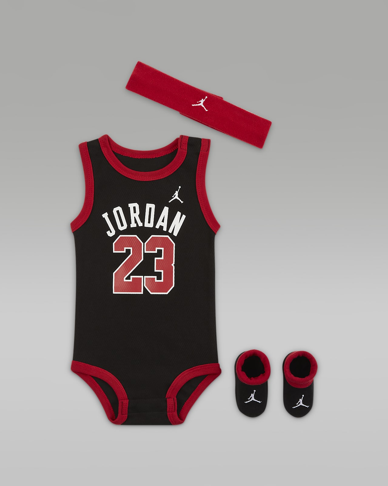 Jordan 婴童连体衣、头带和学步袜套装
