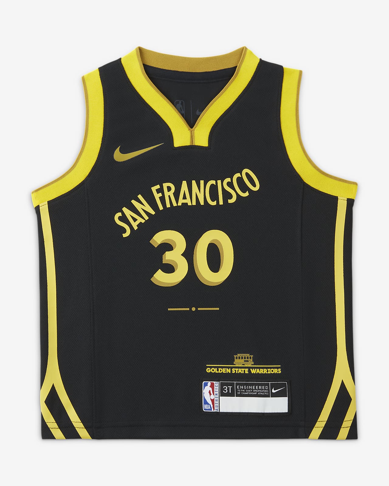 2023/24 赛季金州勇士队 (Stephen Curry) City Edition Nike NBA Jersey 婴童球衣