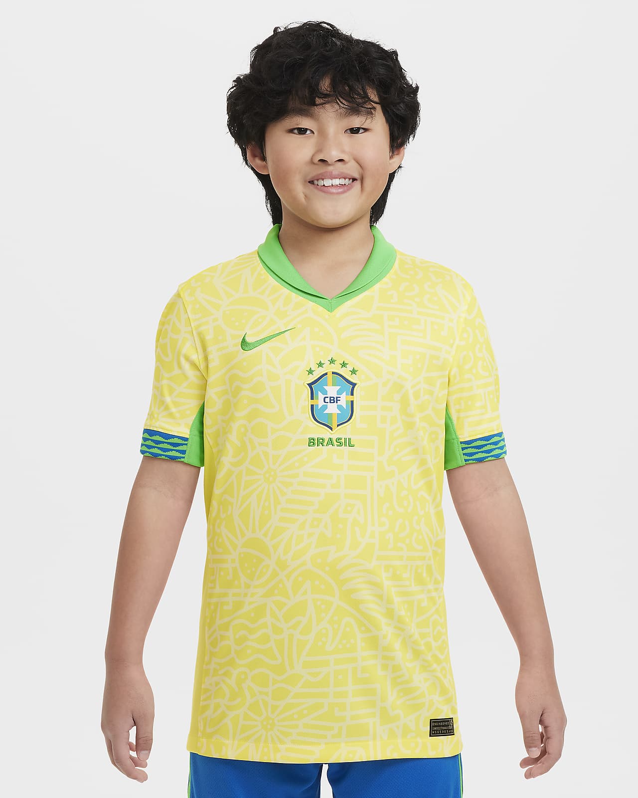 2024 赛季巴西队主场球迷版 Nike Dri-FIT 大童速干舒爽足球球衣