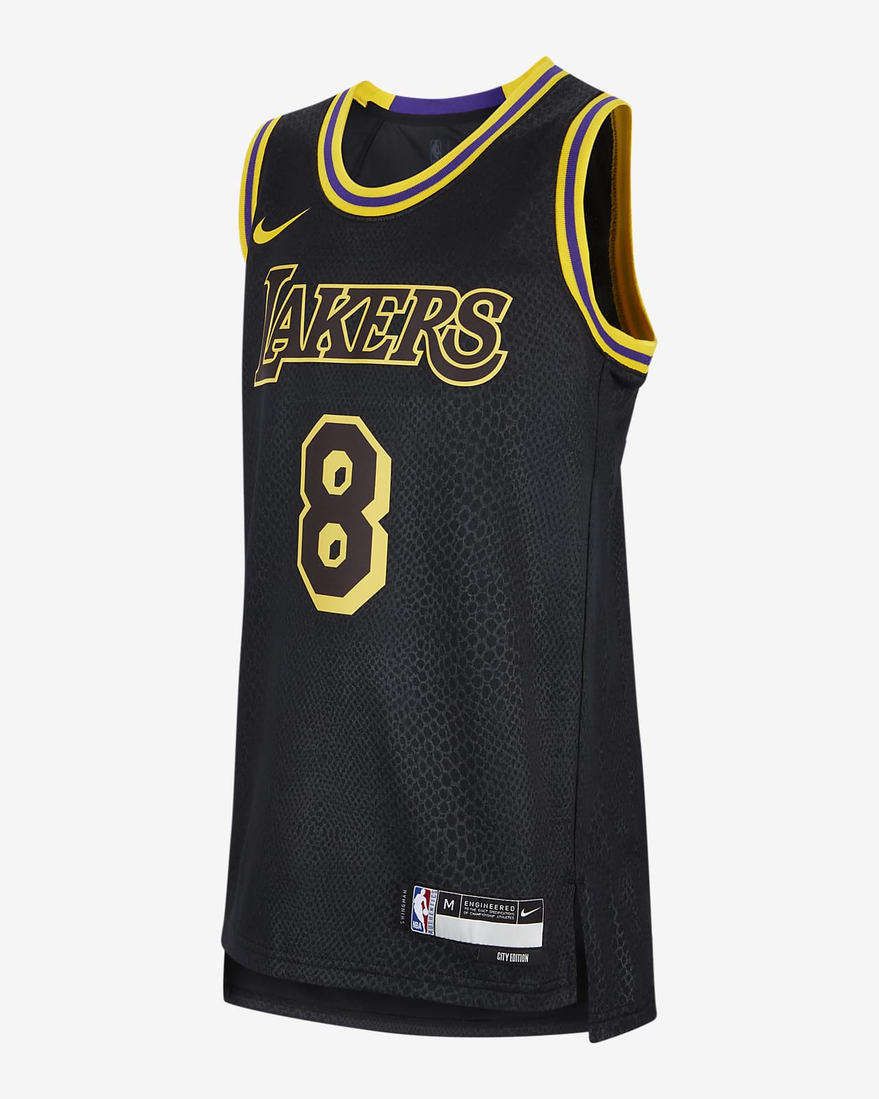 洛杉矶湖人队 (Kobe Bryant) City Edition Nike Dri-FIT Swingman Jersey 大童（男孩）速干球衣