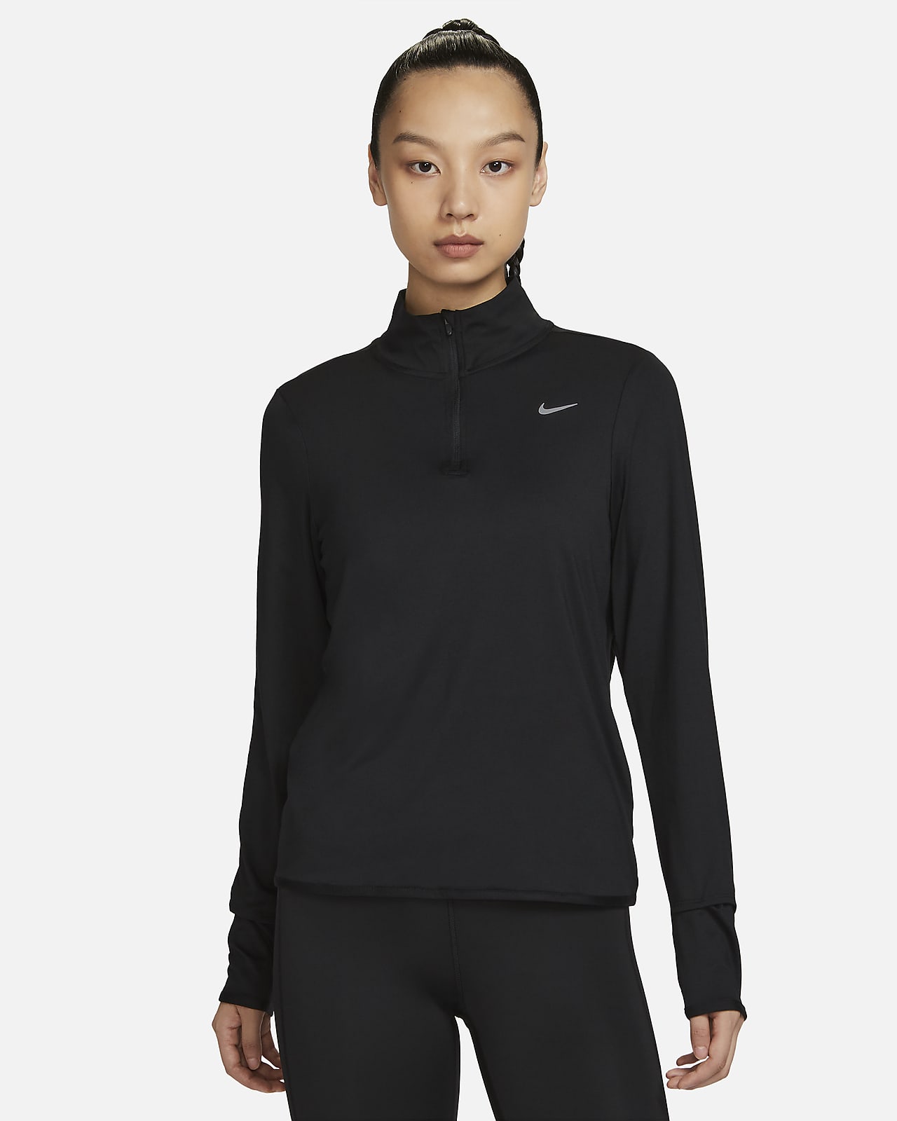 Nike Dri-FIT Swift Element UV 女子 1/4 拉链开襟侧口袋防晒速干跑步上衣