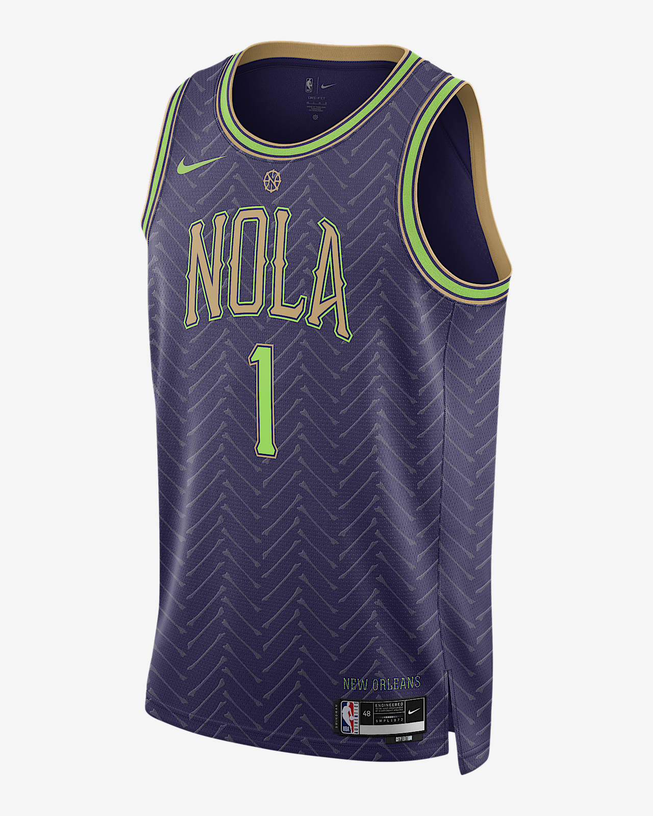 2024/25 赛季新奥尔良鹈鹕队 (Zion Williamson) City Edition Nike Dri-FIT NBA Swingman Jersey 锡安男子速干球衣