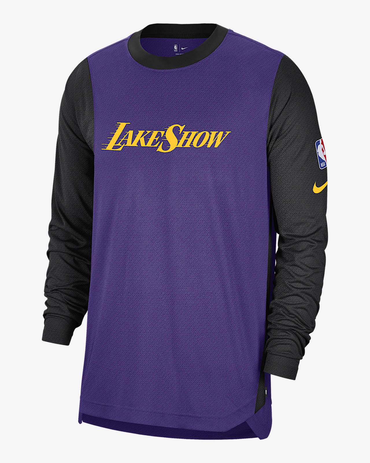 洛杉矶湖人队 City Edition Nike Dri-FIT NBA 男子速干长袖赛前上衣