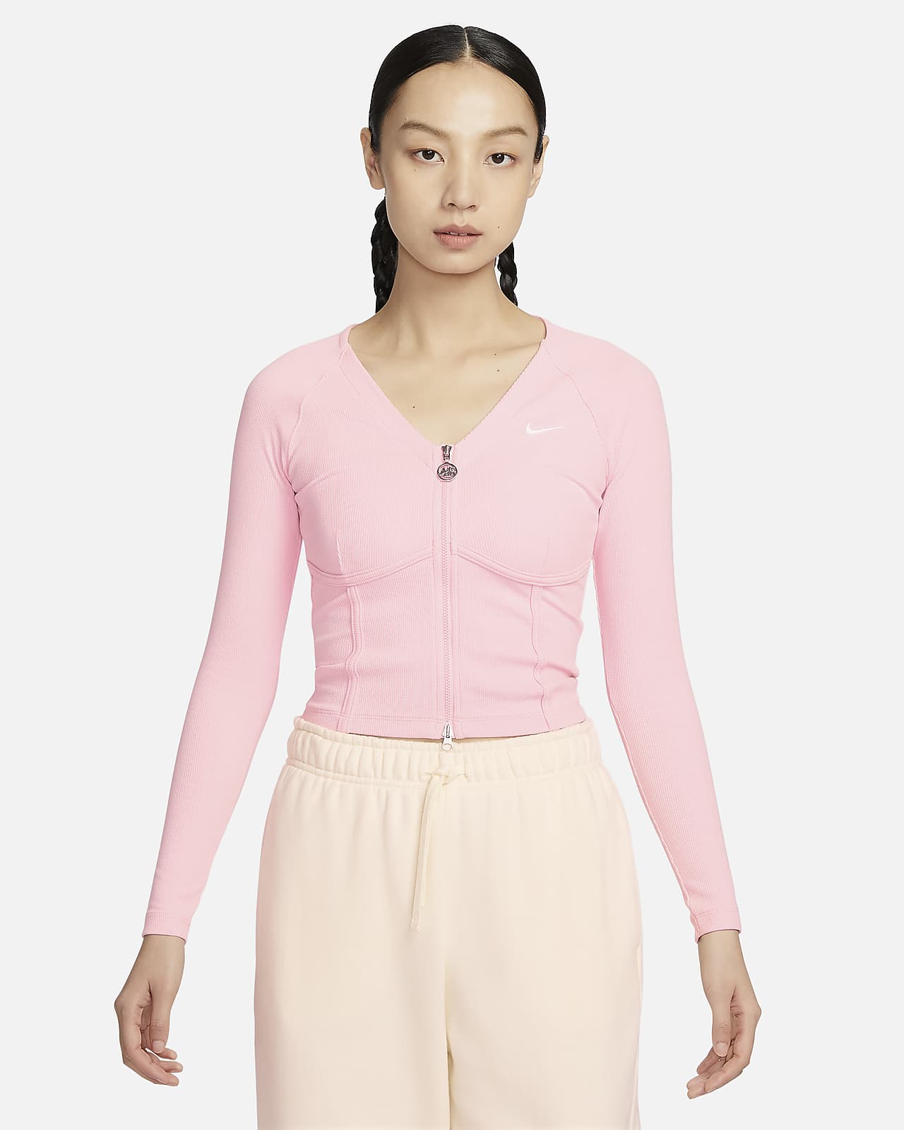 Nike Sportswear 女子长袖全长拉链开襟上衣鱼骨衣