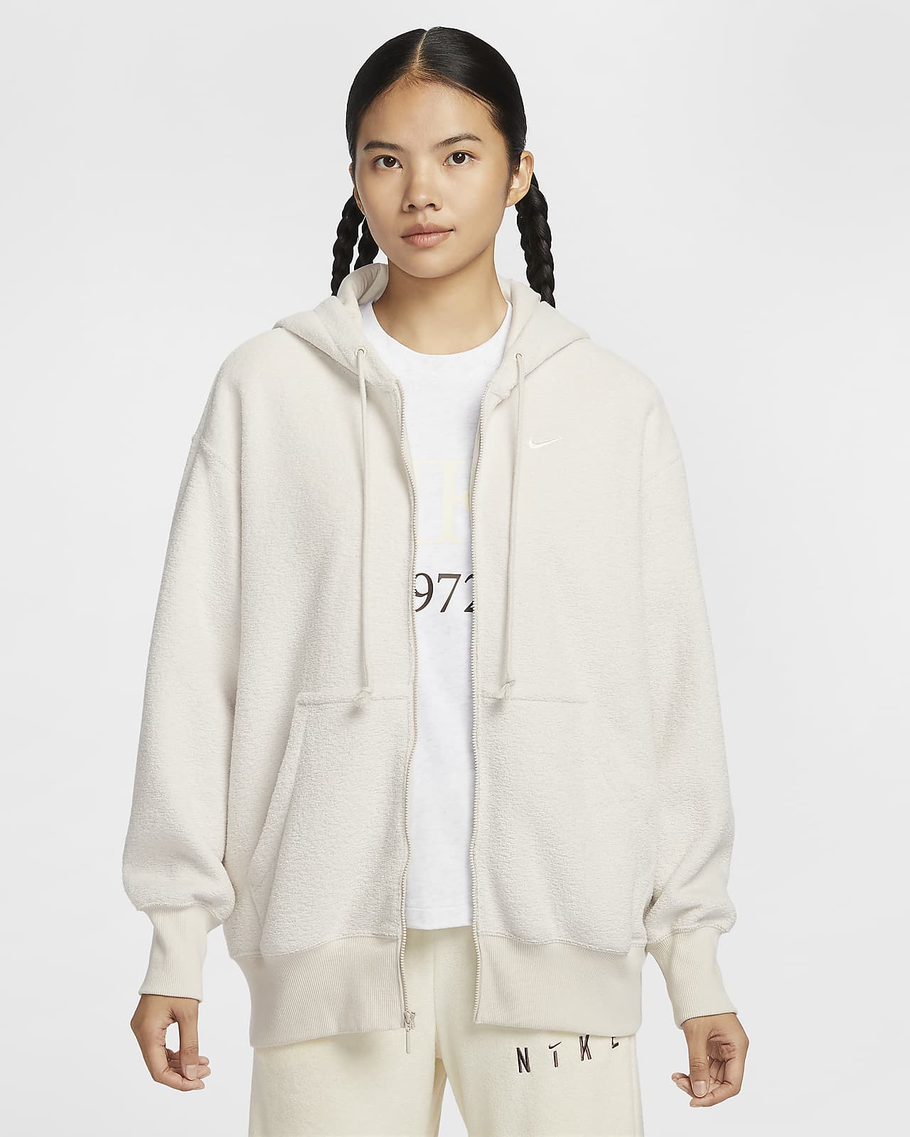 Nike Sportswear Phoenix Plush 女子 Oversize 风舒适全长拉链开襟加绒连帽衫