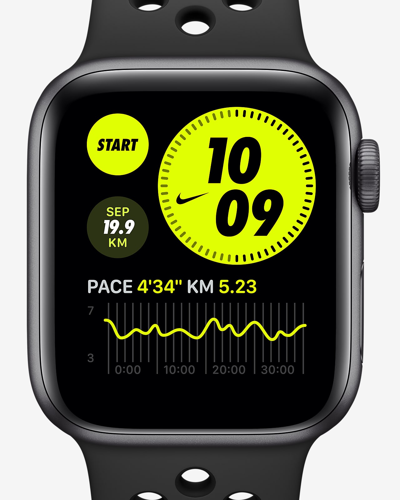 Apple Watch Nike SE（GPS + 蜂窝网络）搭配 Nike 运动表带 44 毫米深空灰色铝金属表壳