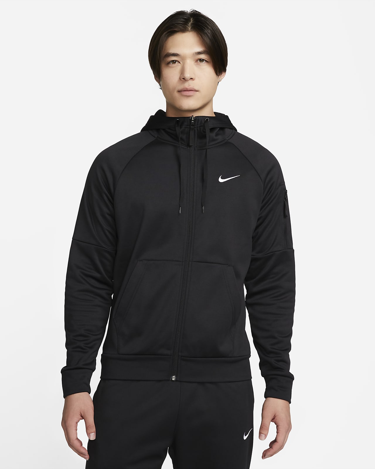 Nike Therma-FIT 男子加绒训练全长拉链开襟保暖连帽衫