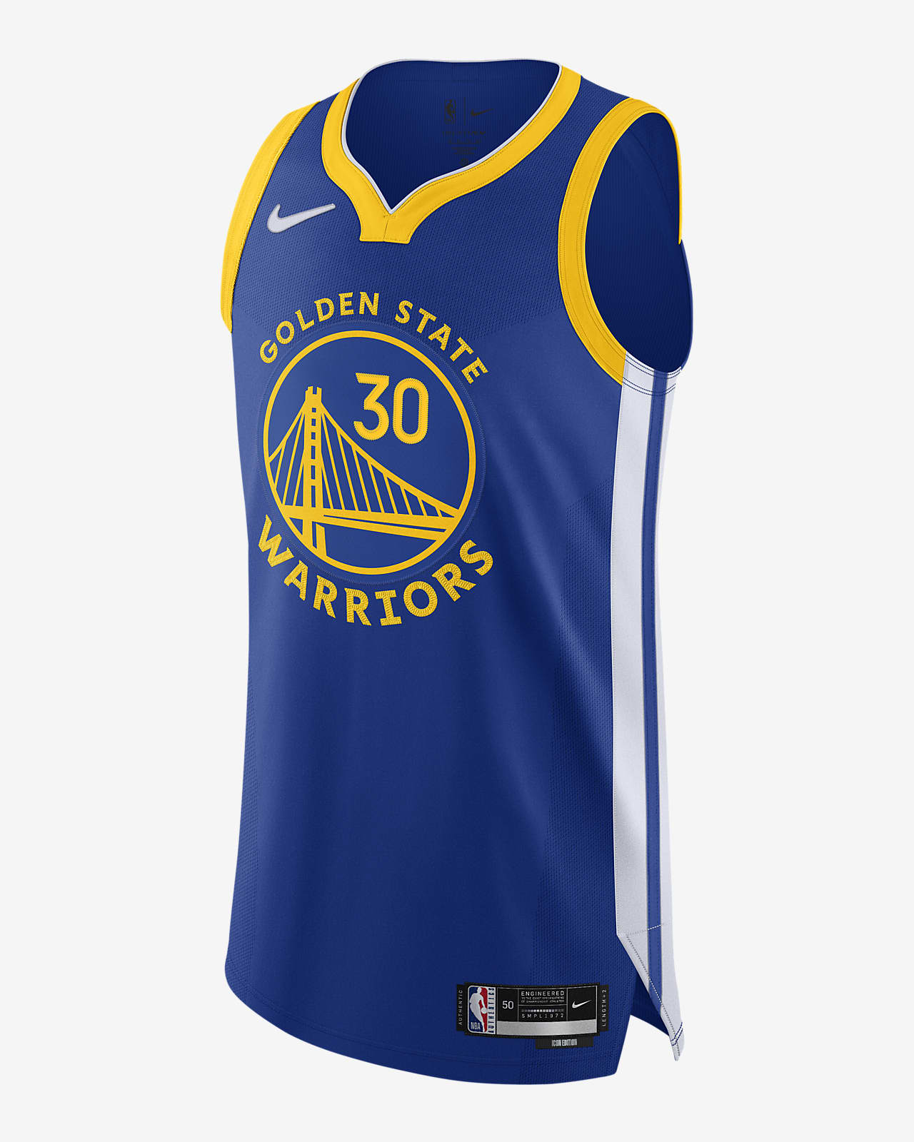 2020 赛季金州勇士队 (Stephen Curry) Icon Edition Nike NBA Authentic Jersey 男子速干球衣