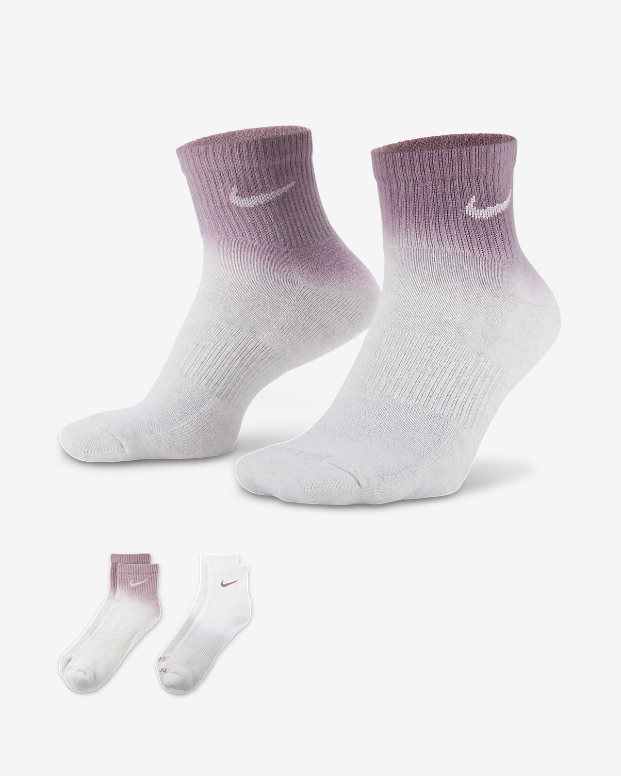 Nike Everyday Plus 舒适速干运动短袜（2 双）
