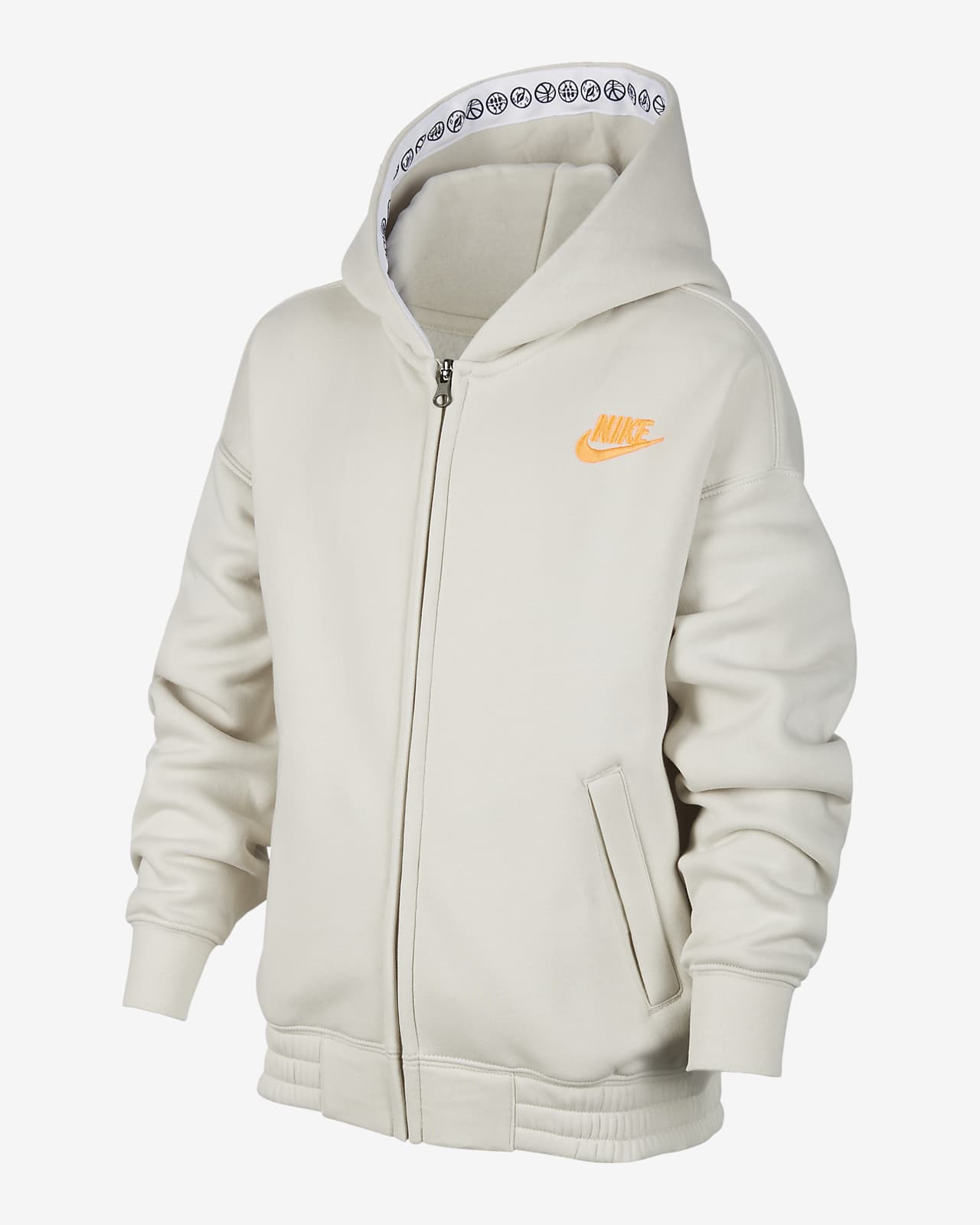 Nike Culture of Basketball 大童（男孩）全长拉链开襟连帽衫