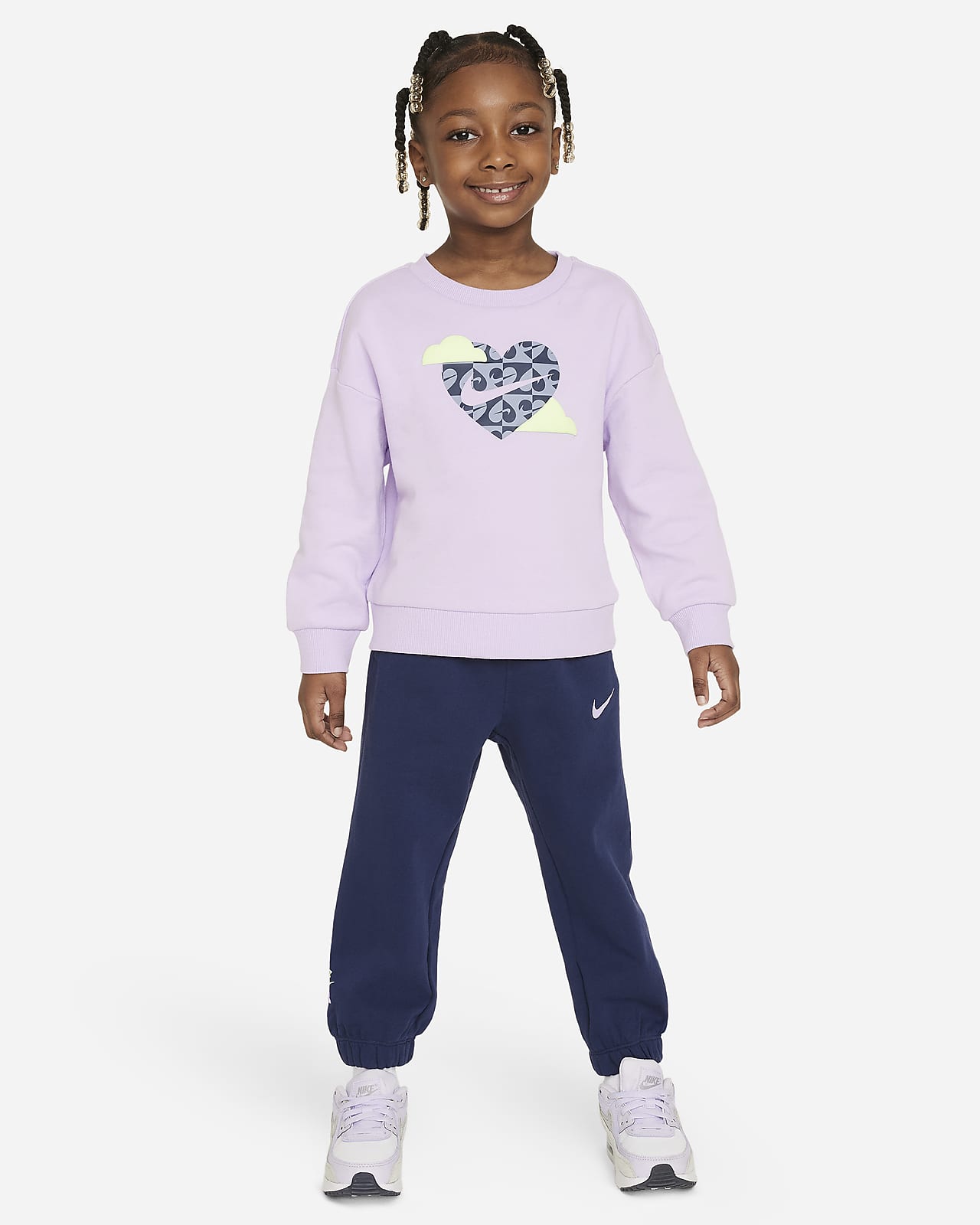 Nike Sweet Swoosh 婴童圆领上衣和长裤套装