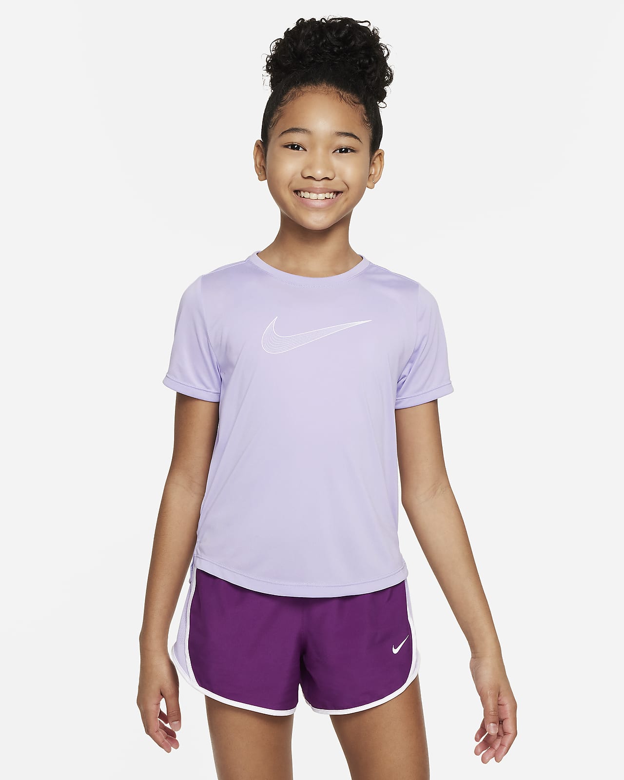 Nike One Dri-FIT 大童（女孩）速干舒爽短袖训练上衣