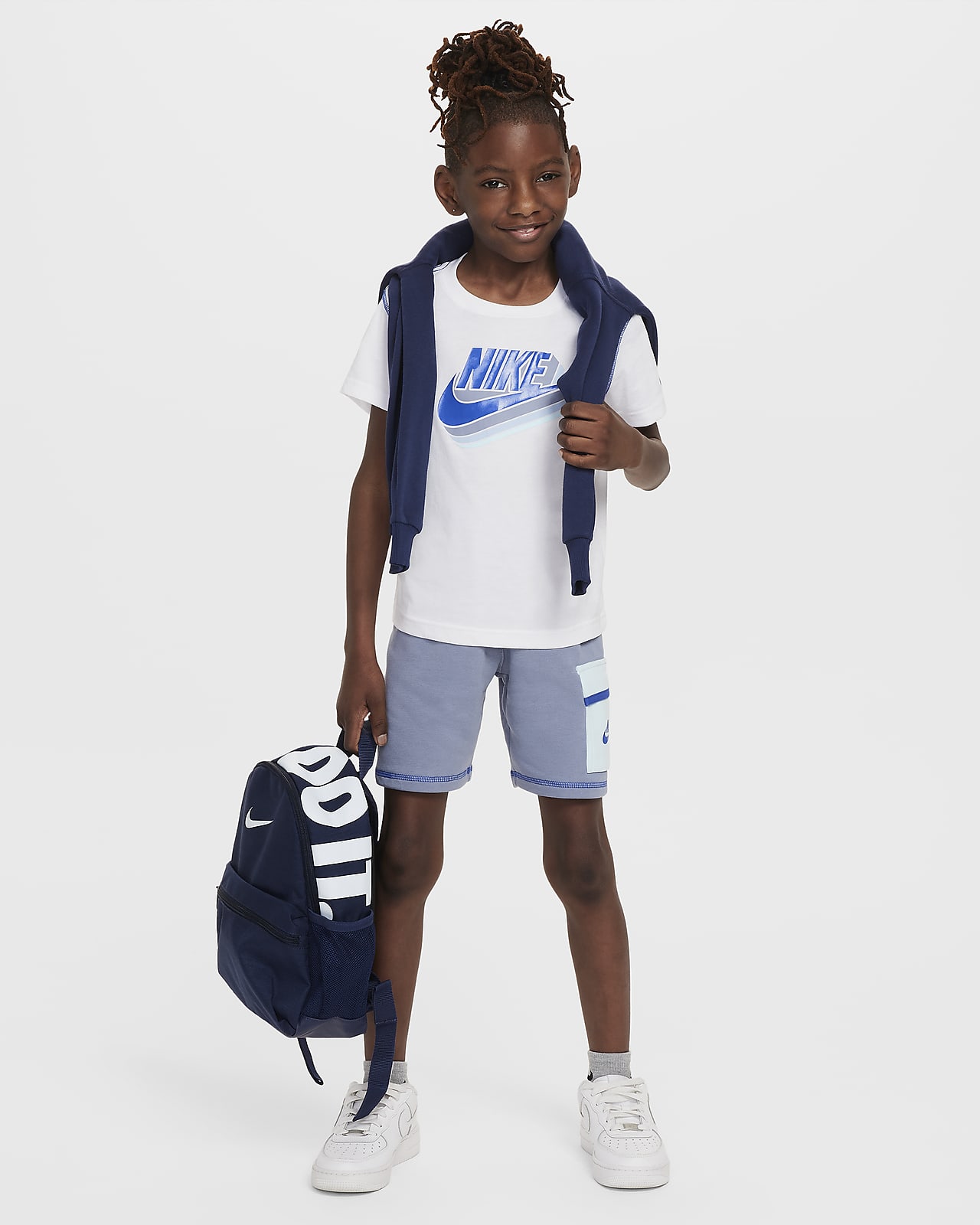 Nike Sportswear Reimagine 幼童T恤和法式毛圈短裤套装