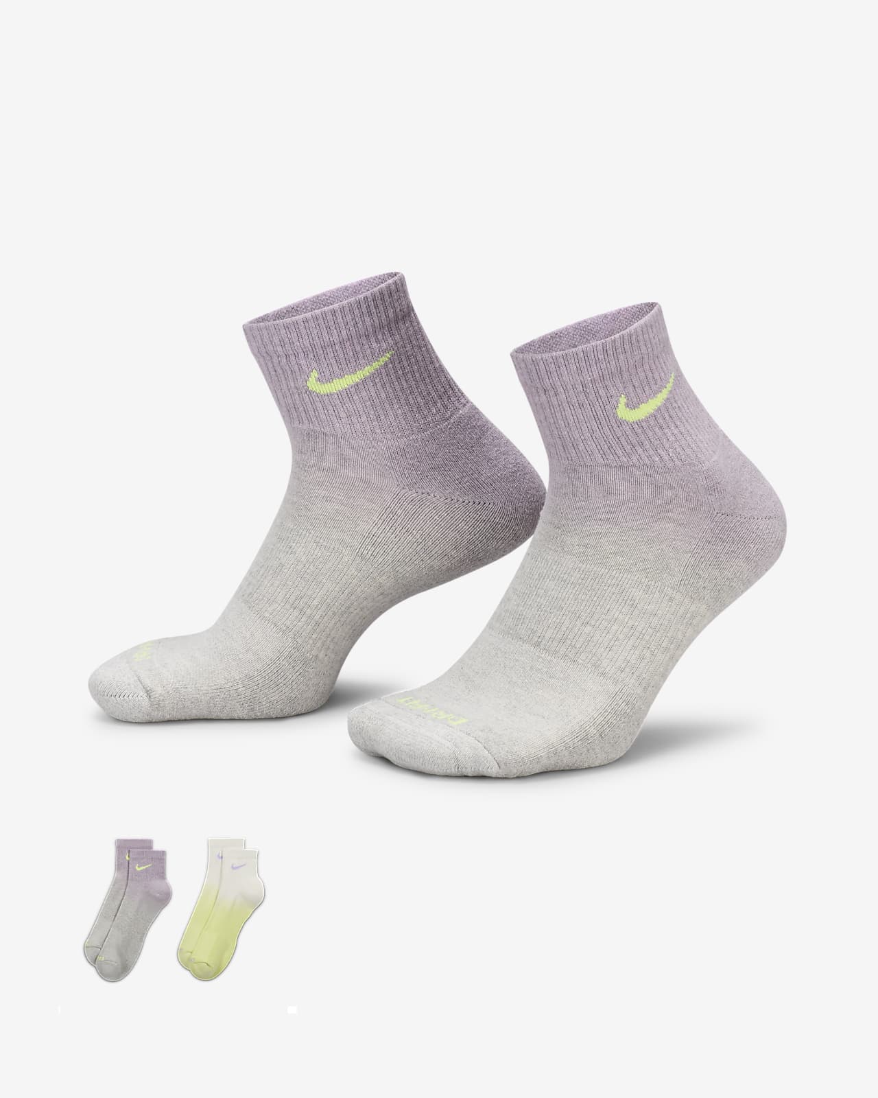 Nike Everyday Plus 舒适速干运动短袜（2 双）
