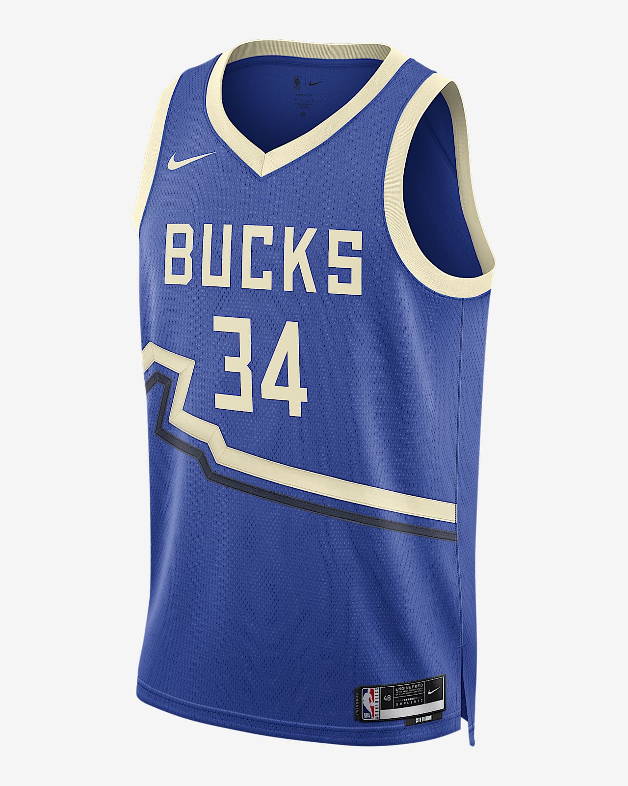 2024/25 赛季密尔沃基雄鹿队 (Giannis Antetokounmpo) City Edition Nike Dri-FIT NBA Swingman Jersey 耐克字母哥男子速干球衣