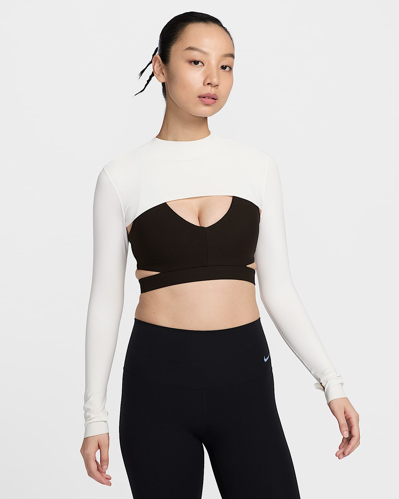 Nike Zenvy Dri-FIT 女子速干长袖超短款上衣