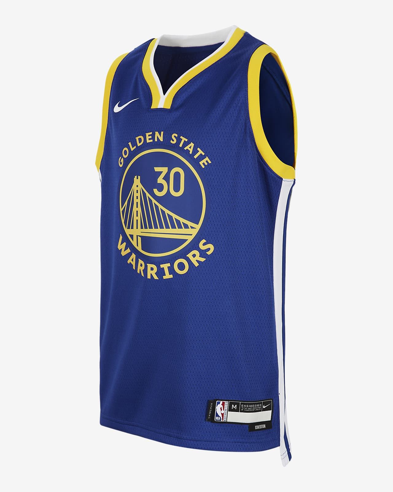 2023/24 赛季金州勇士队 Icon Edition Nike NBA Swingman Jersey 大童（男孩）速干球衣