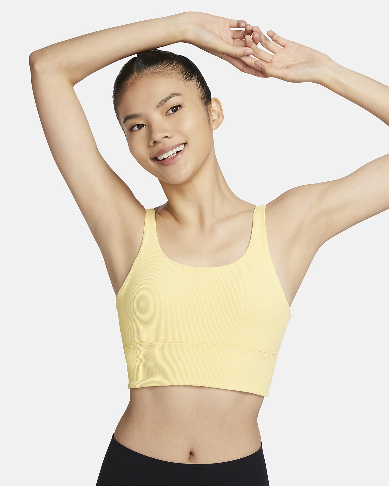 Nike Zenvy 女子柔软包裹低强度支撑速干衬垫罗纹长款运动内衣