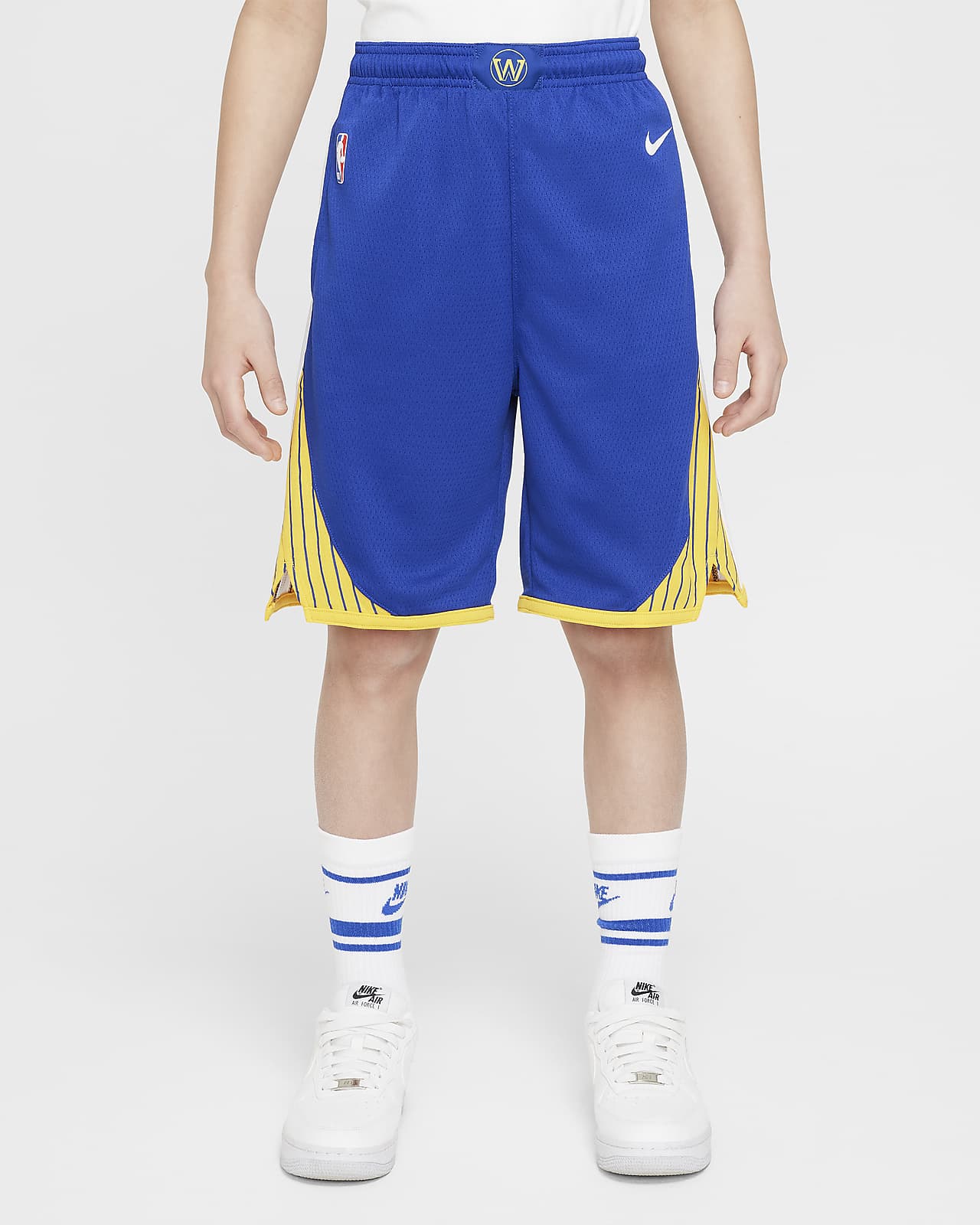 2023/24 赛季金州勇士队 Icon Edition Nike NBA Swingman 大童（男孩）速干短裤