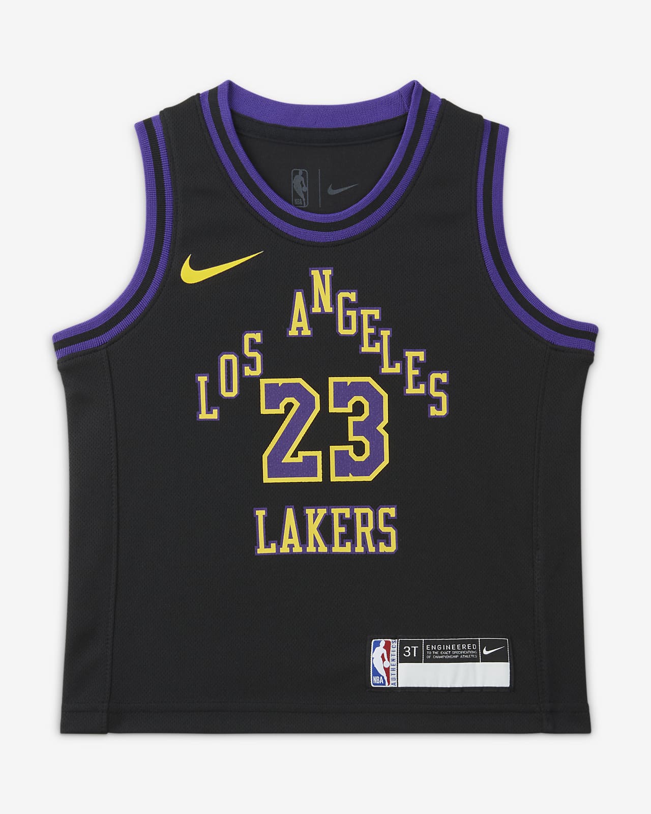 2023/24 赛季洛杉矶湖人队 (LeBron James) City Edition Nike NBA Jersey 婴童球衣