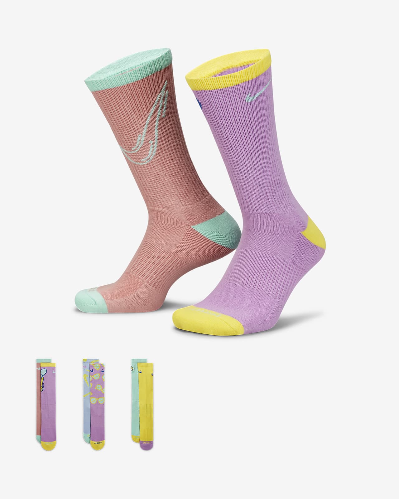 Nike Everyday 舒适速干中筒运动袜（3 双）