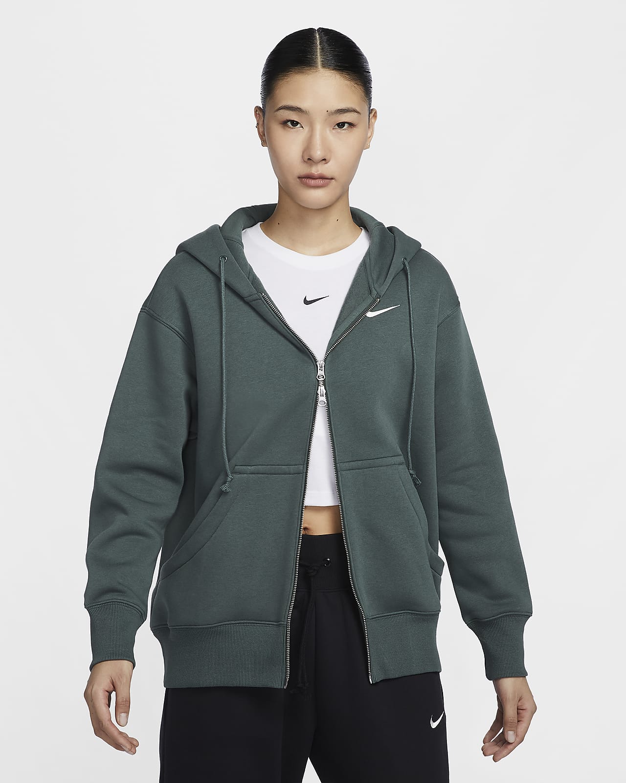Nike Sportswear Phoenix Fleece 女子 Oversize 风全长拉链开襟加绒连帽衫
