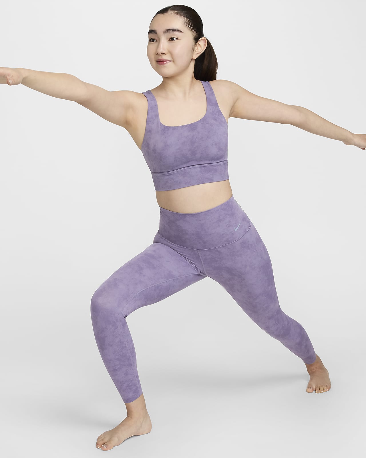 Nike Zenvy 女子软糯塑型扎染低强度包覆速干高腰九分紧身裤