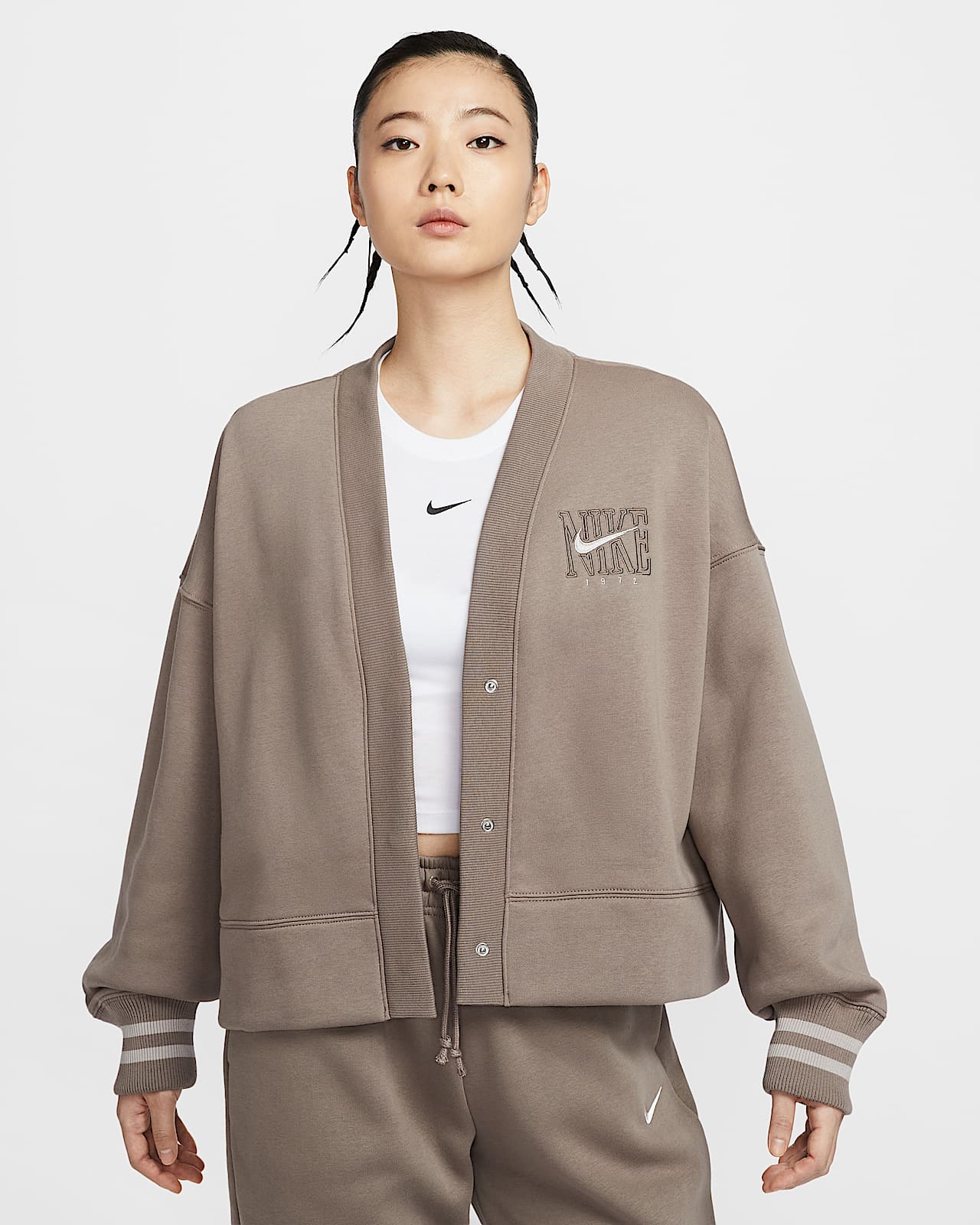 Nike Sportswear Phoenix Fleece 女子 Oversize 风加绒图案开衫