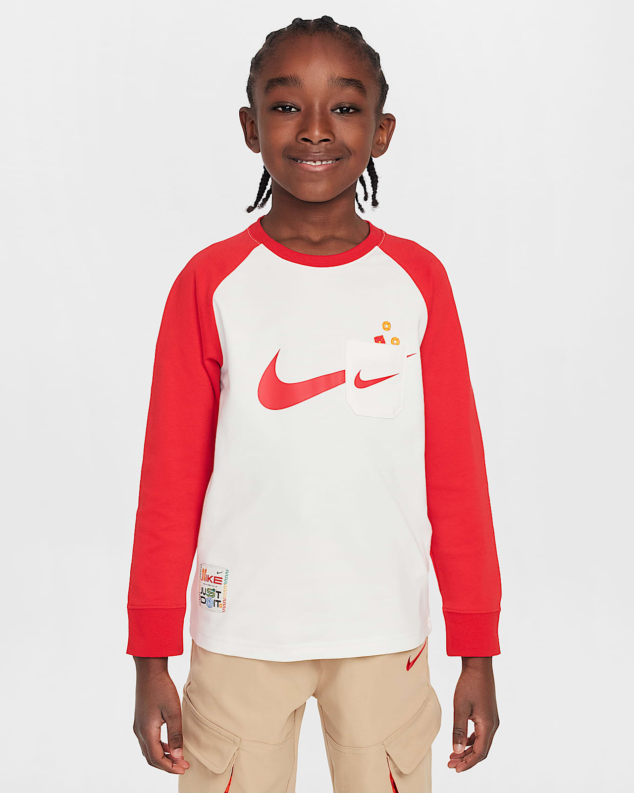 Nike Sportswear 耐克灵蛇迎新系列幼童长袖插肩上衣