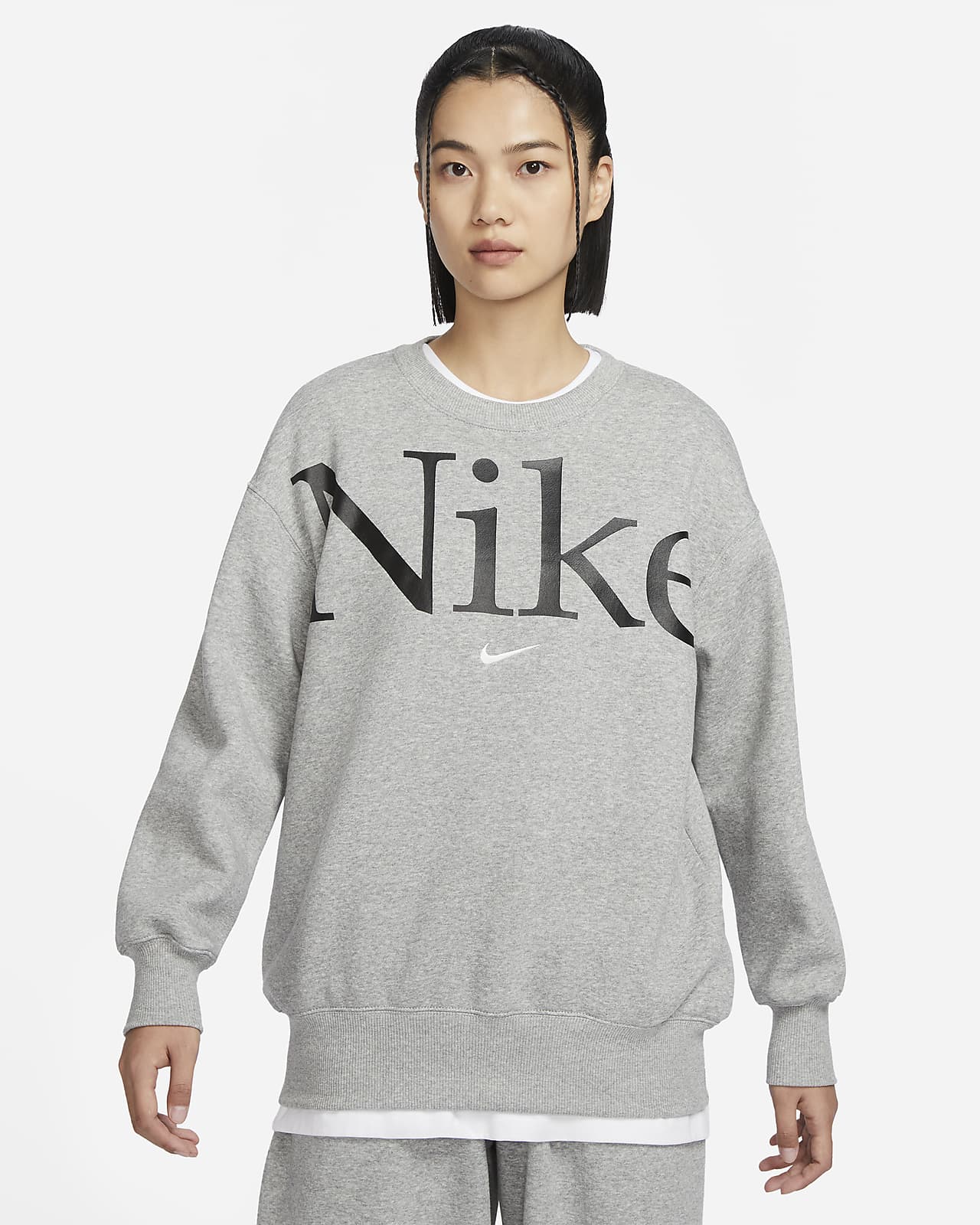 Nike Sportswear Phoenix Fleece 女子加绒 Oversize 风圆领标志运动衫