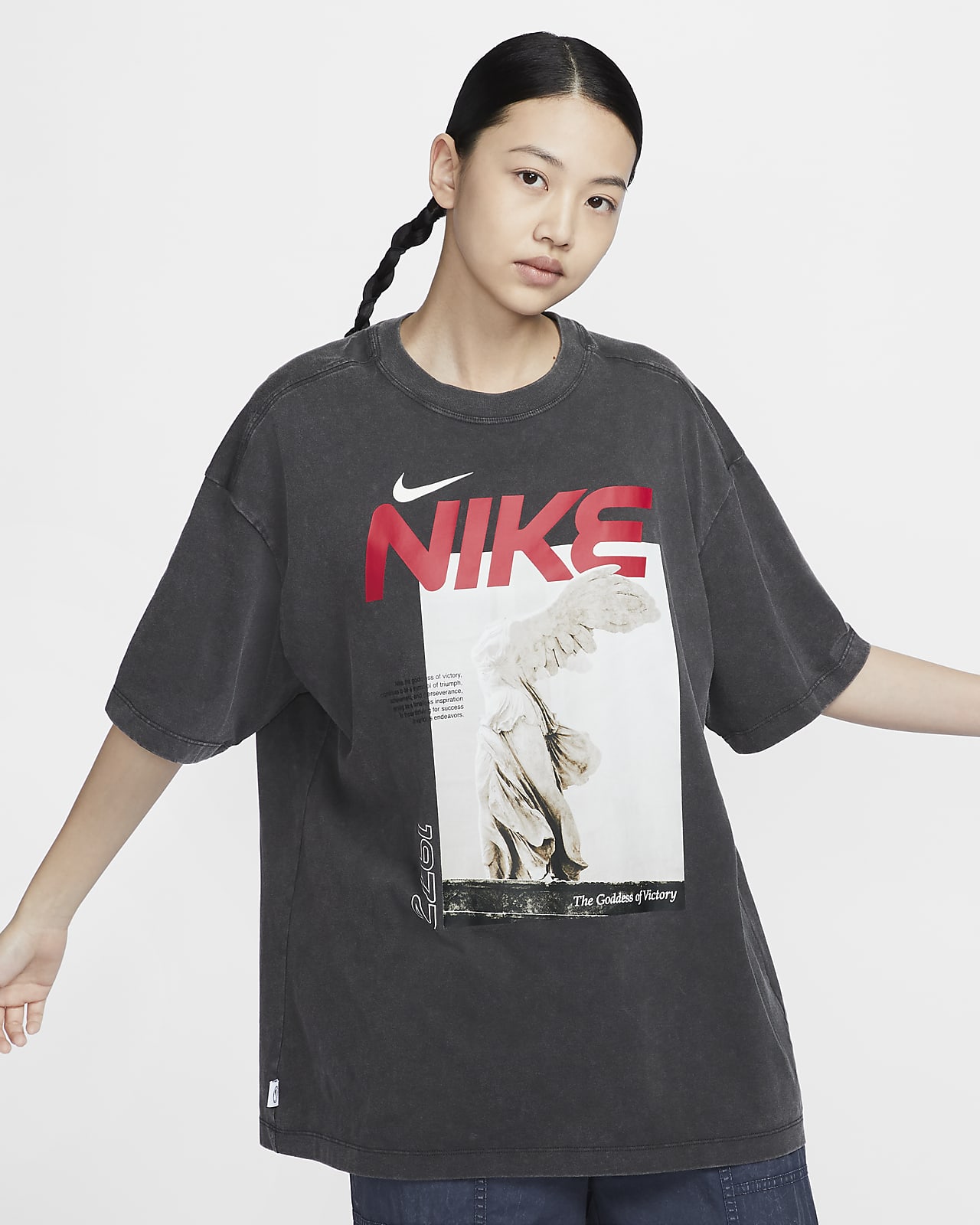 Nike Sportswear KYOKA 同款女子水洗 Oversize 风T恤