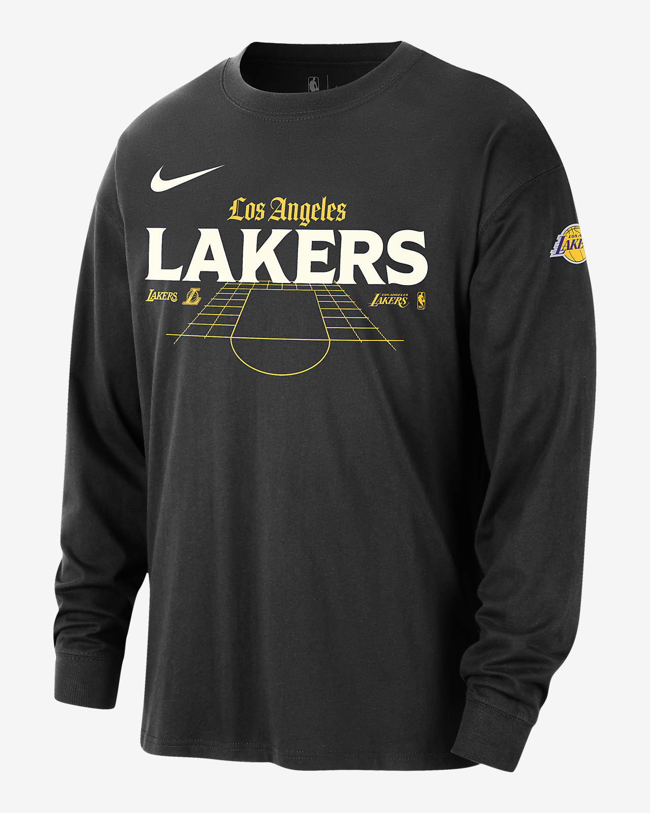 洛杉矶湖人队 Courtside Nike NBA 男子长袖T恤