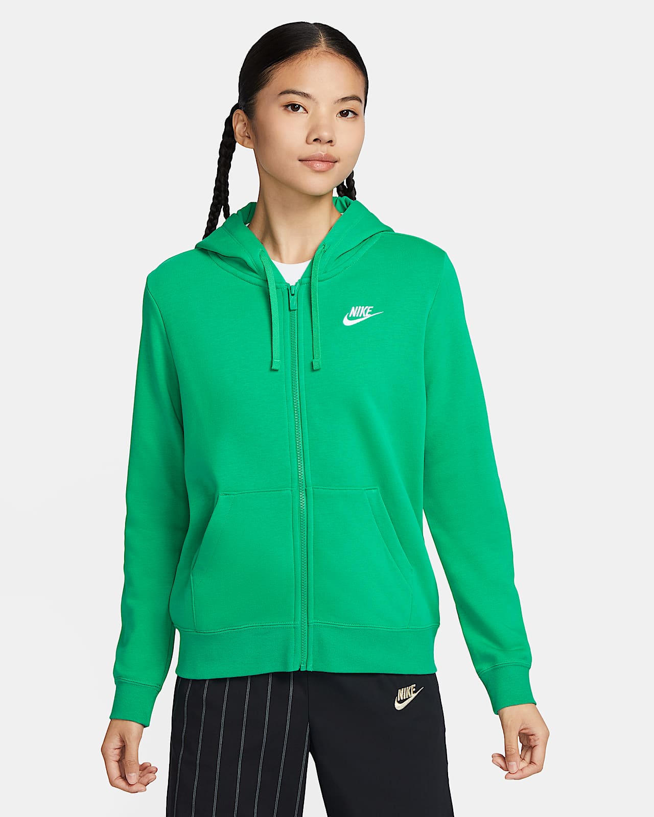 Nike Sportswear Club Fleece 女子全长拉链开襟薄绒连帽衫