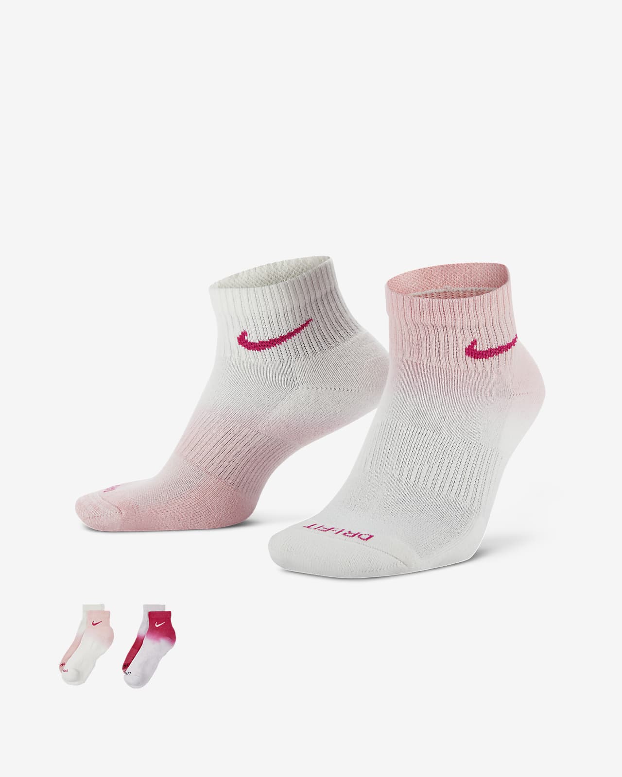 Nike Everyday Plus 舒适速干运动短袜（2 双）