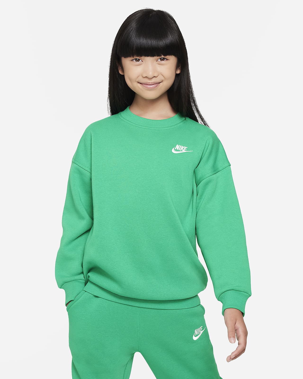Nike Sportswear Club Fleece 大童（女孩）Oversize 风加绒运动衫