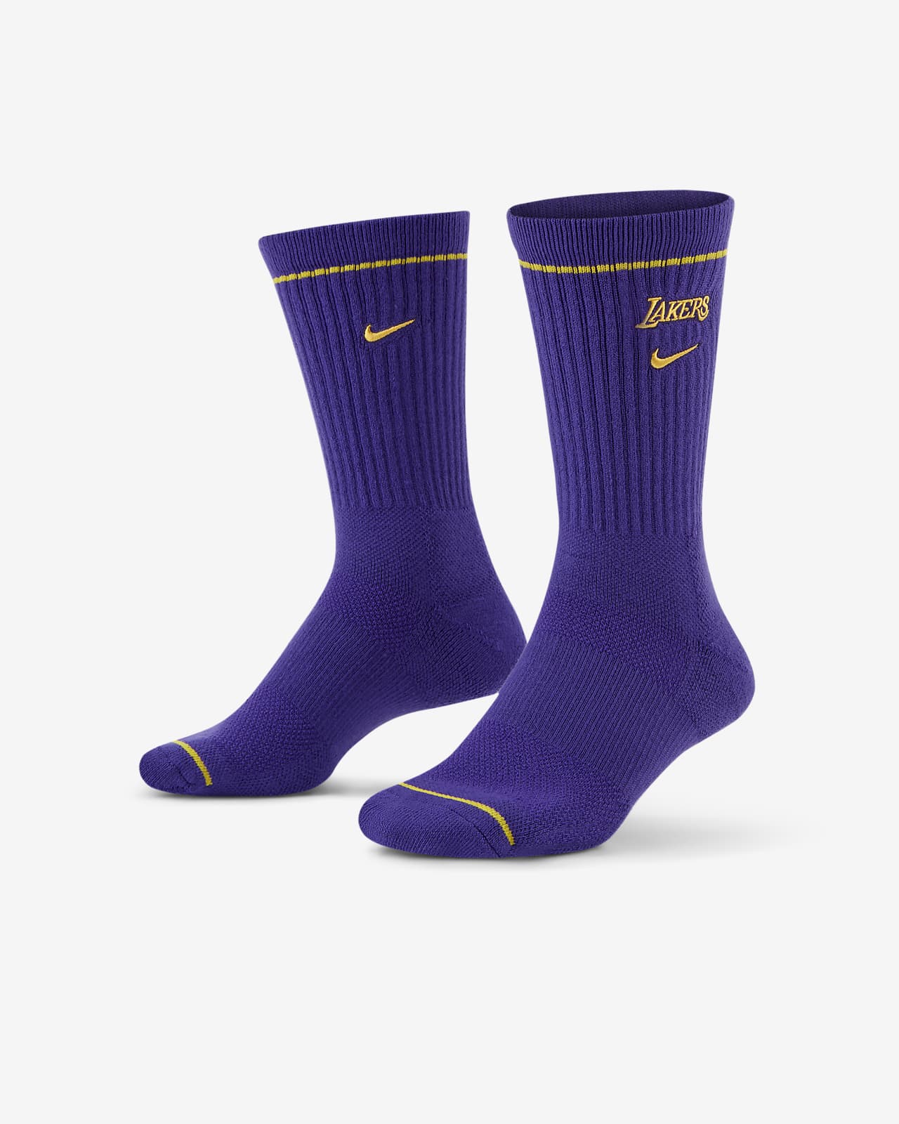 洛杉矶湖人队 Courtside Nike NBA Crew 运动袜（1 双）