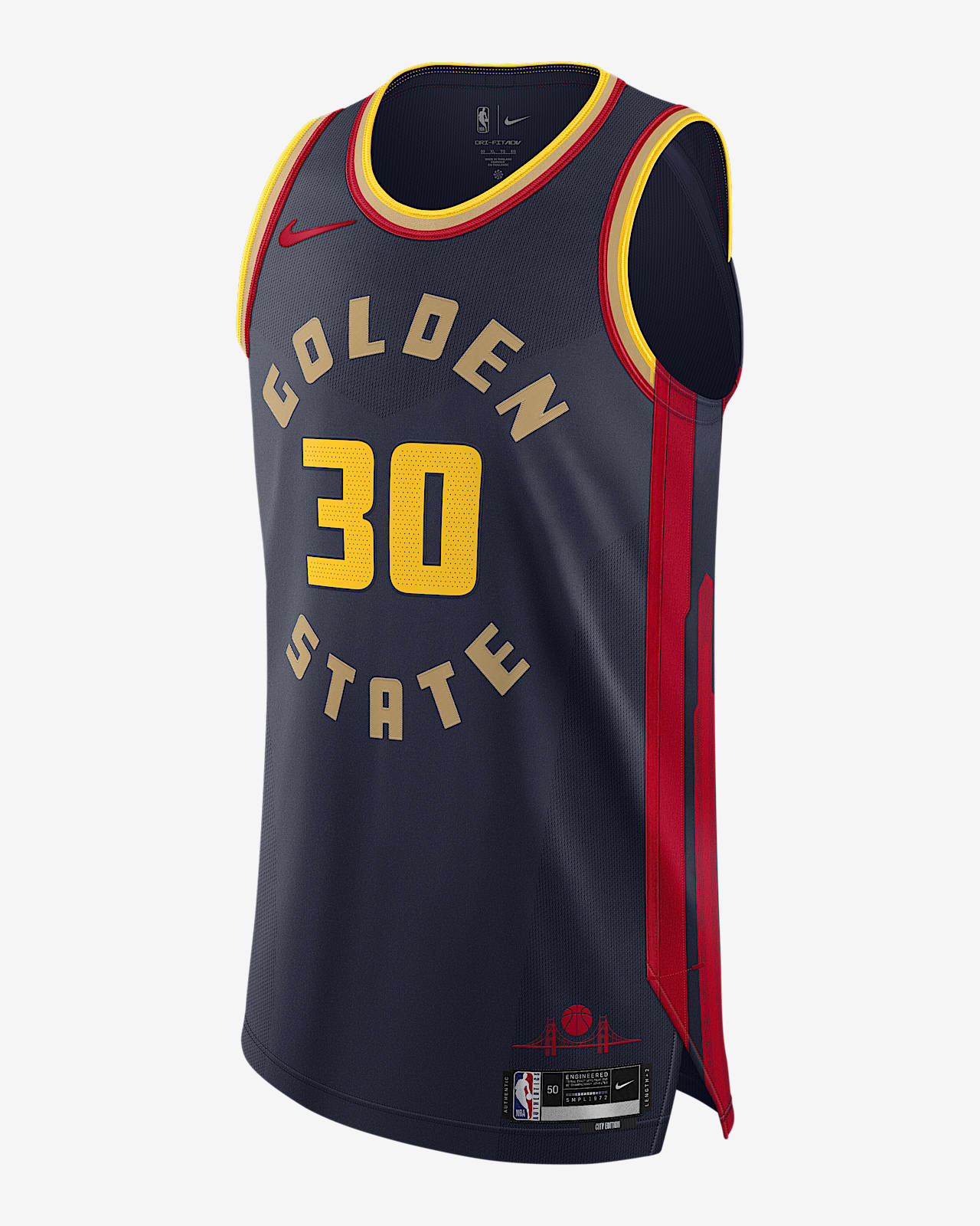 2024/25 赛季金州勇士队 (Stephen Curry) City Edition Nike Dri-FIT ADV NBA Authentic Jersey 男子速干球衣