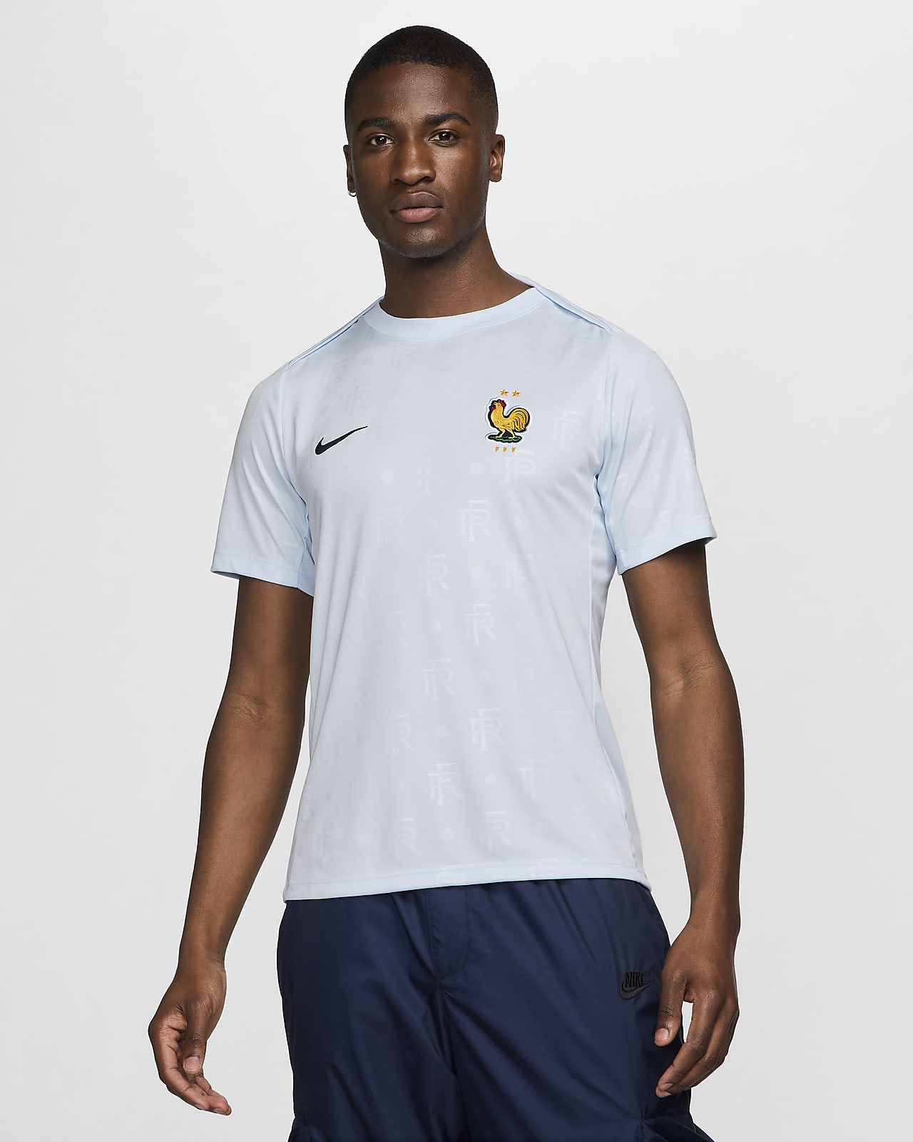 法国队 Academy Pro 客场 Nike Dri-FIT 男子速干赛前足球上衣