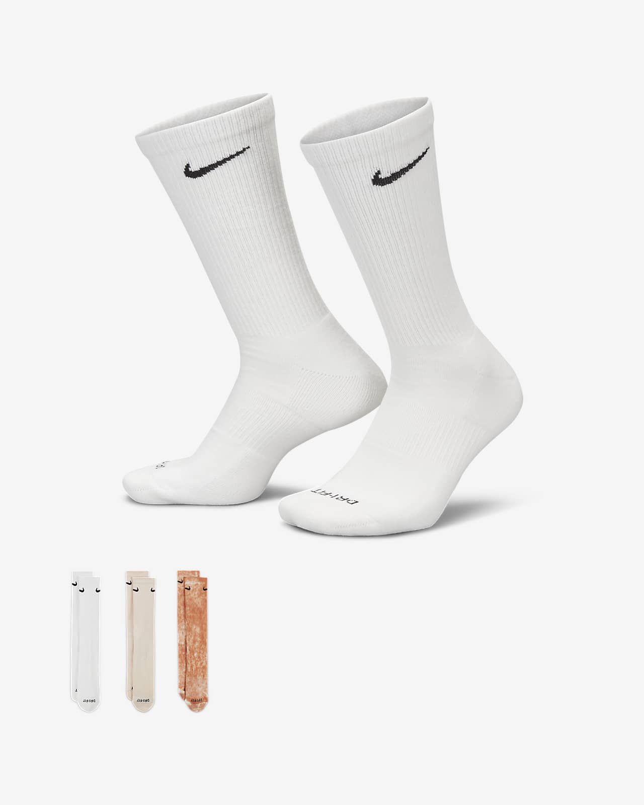 Nike Everyday Plus 舒适速干中筒运动袜（3 双）