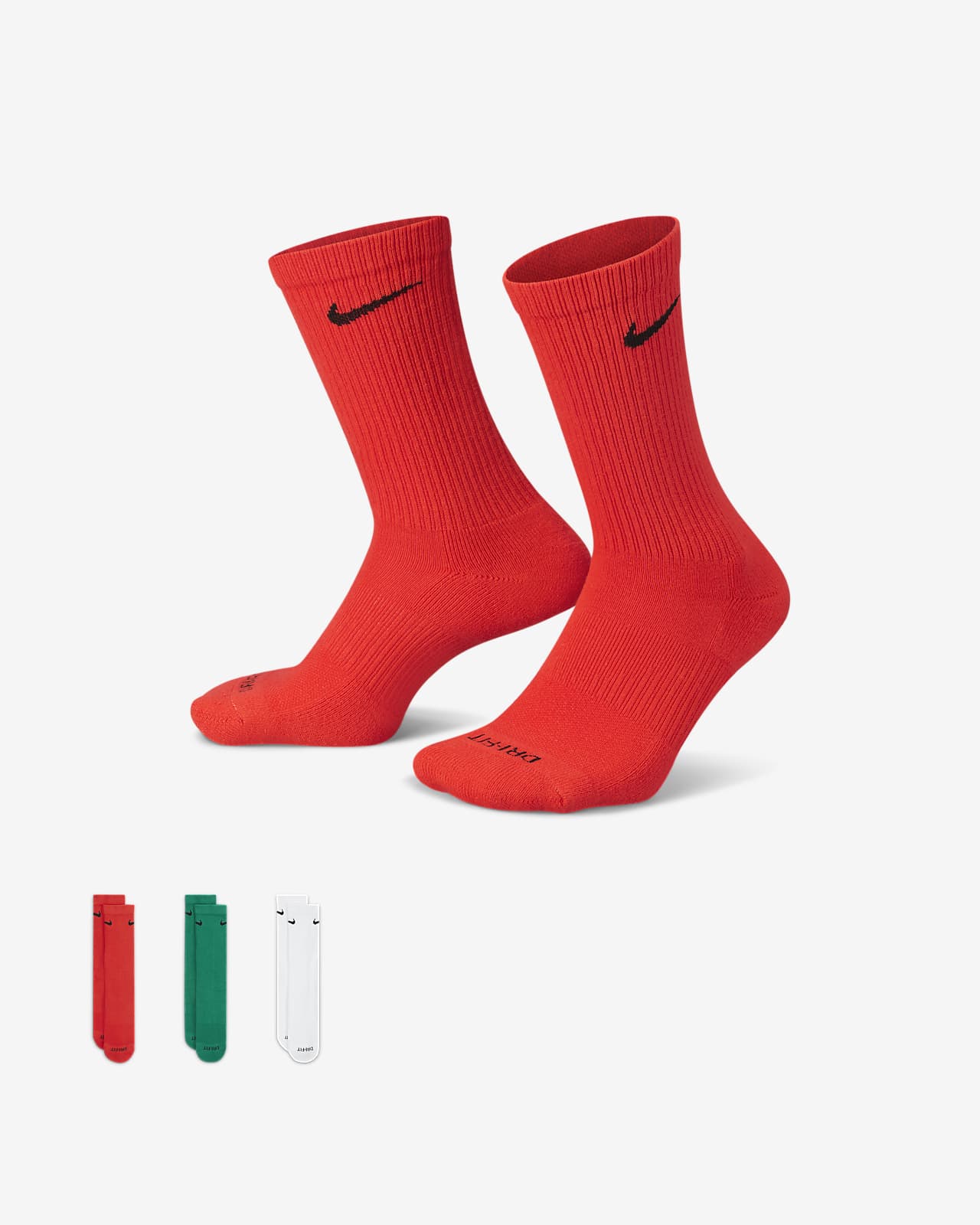 Nike Everyday Plus 舒适中筒训练袜（3 双）