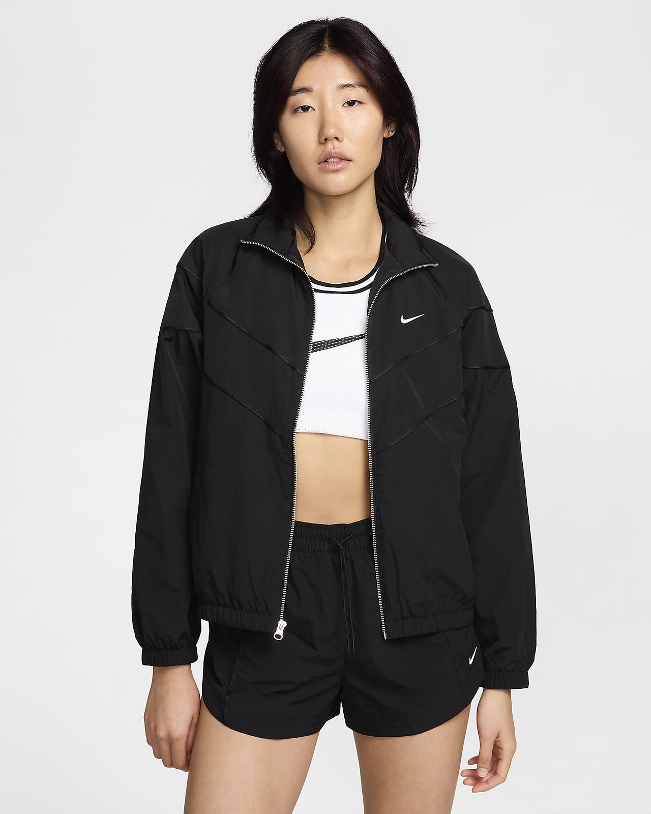 Nike Windrunner 风行者系列郑钦文同款女子宽松防晒梭织全长拉链开襟夹克