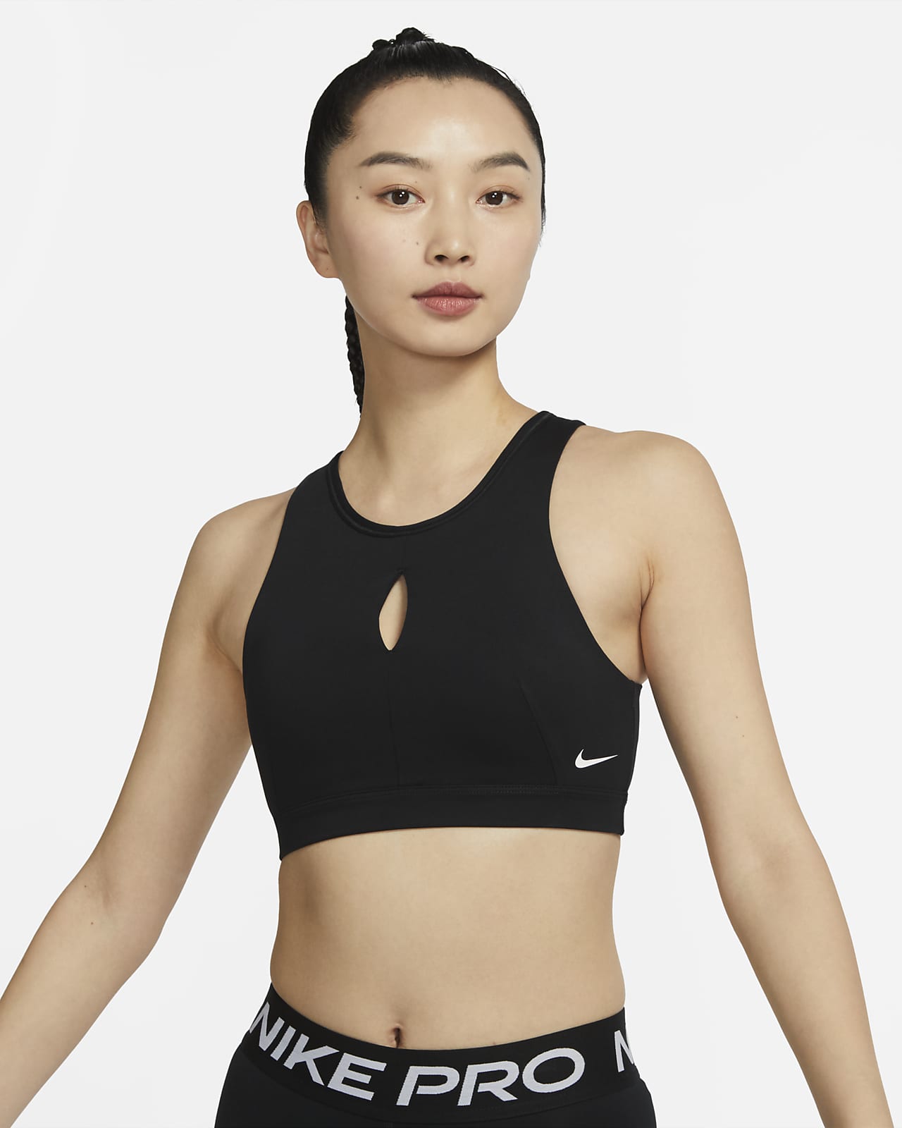 Nike Swoosh 女子中强度支撑高领口镂空运动内衣