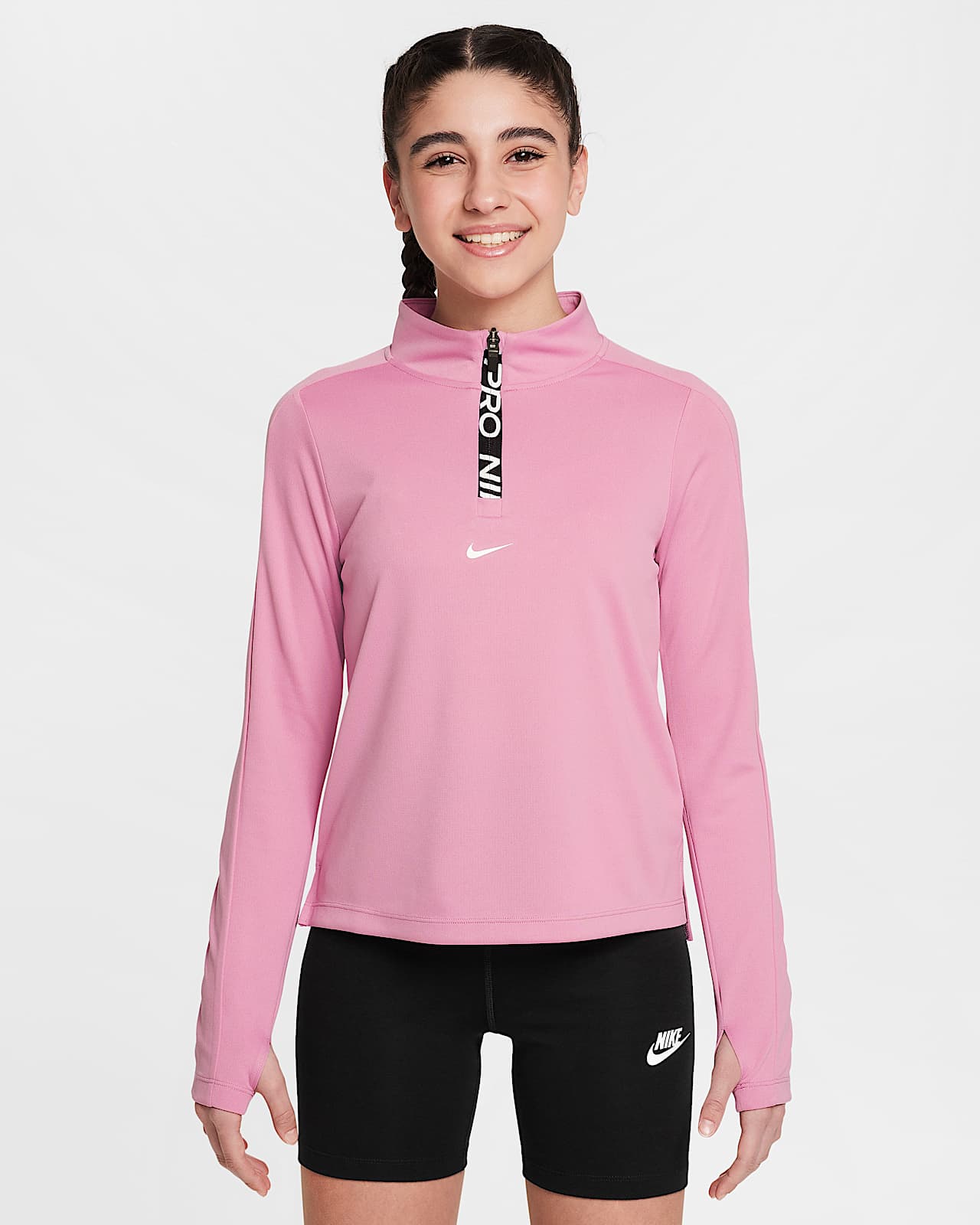 Nike Pro Dri-FIT 大童（女孩）速干长袖训练上衣