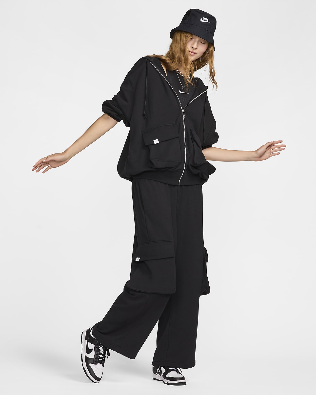 Nike Sportswear 女子Oversize 风全长拉链开襟法式毛圈连帽衫-NIKE 中文官方网站