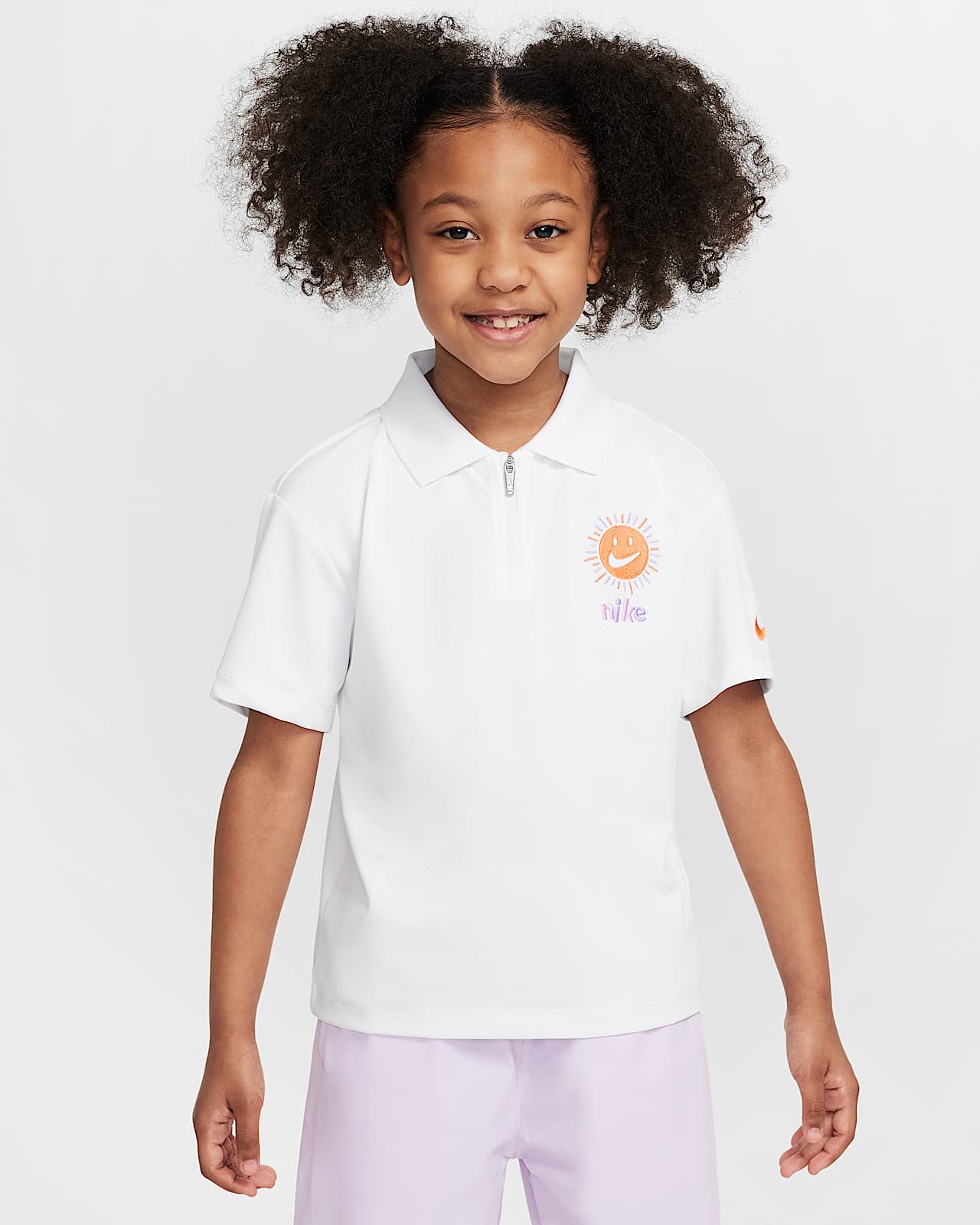 Nike Swoosh Dri-FIT 幼童速干阳光图案珠地布翻领T恤