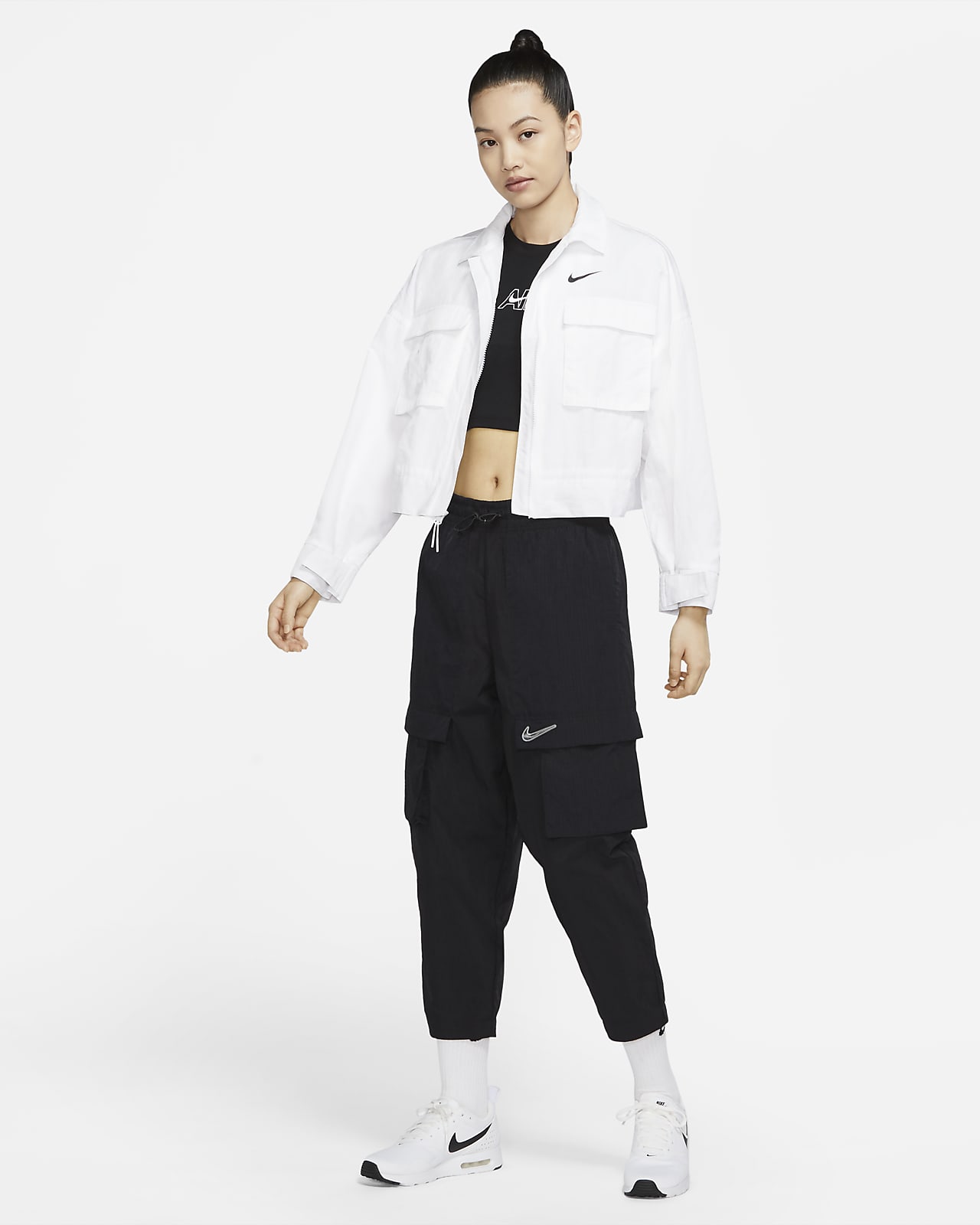 Nike Sportswear Swoosh 女子中腰梭织长裤 Nike 中文官方网站