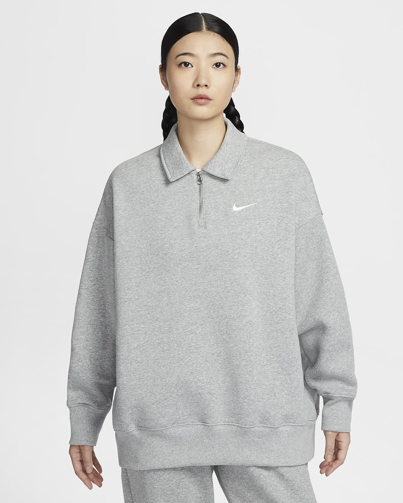 Nike Sportswear Phoenix Fleece 女子 Oversize 风宽松复古加绒长袖翻领上衣
