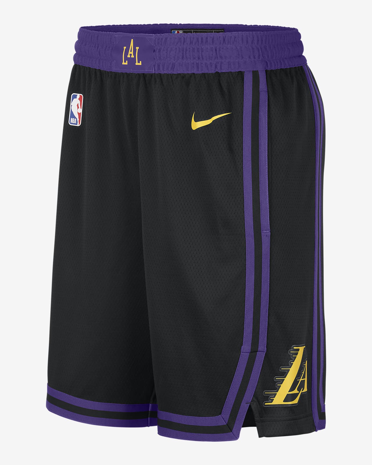 2023/24 赛季洛杉矶湖人队 City Edition Nike Dri-FIT NBA Swingman 男子速干短裤