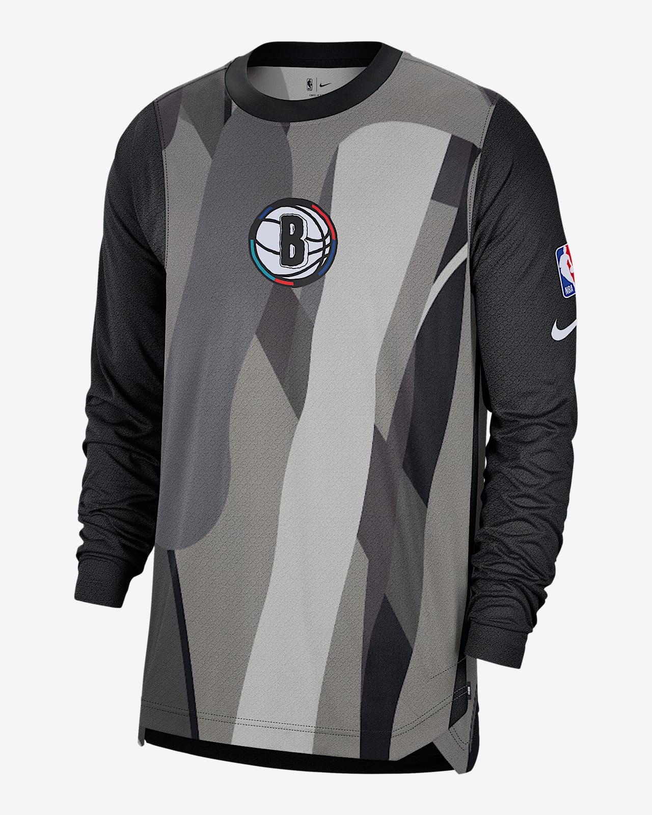 布鲁克林篮网队 City Edition Nike Dri-FIT NBA 男子速干长袖赛前上衣