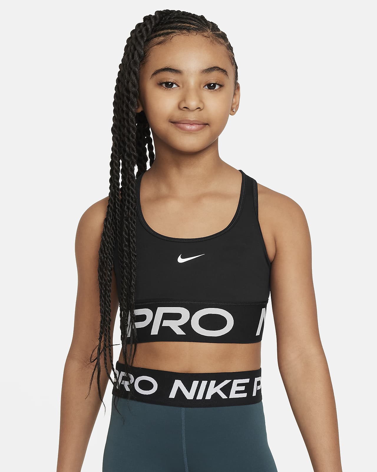 Nike Pro Swoosh Dri-FIT 大童（女孩）速干训练运动内衣